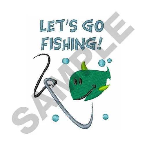 Order Now LETS GO FISHING Embroidery Design