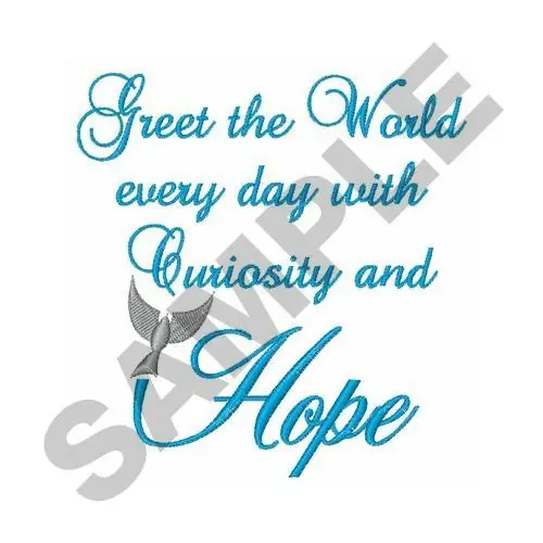CURIOSITY AND HOPE Embroidery Design Sale