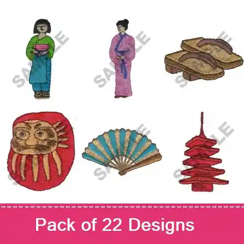 Authentic Far East 1 Embroidery design pack by Great Notions, Embroidery Packs on EmbroideryDesigns.com