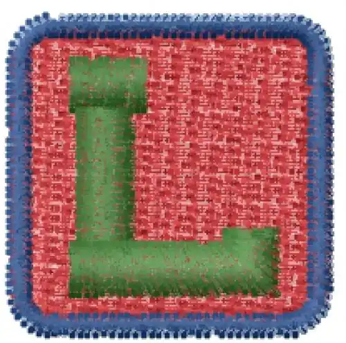Baby Blocks Font L Embroidery Design Modern