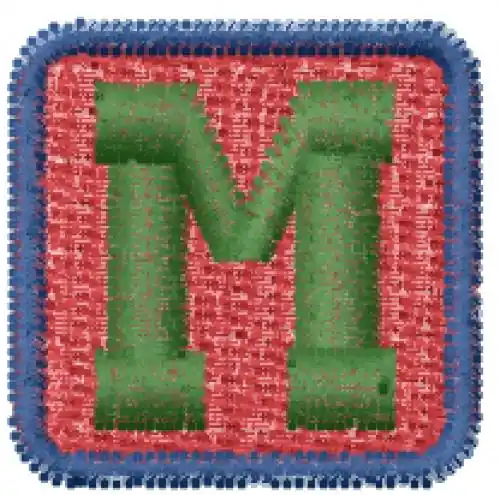 Baby Blocks Font M Embroidery Design Reduced Price