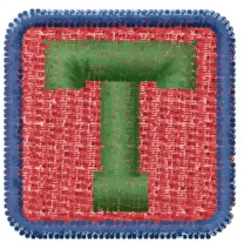 Crafted Baby Blocks Font T Embroidery Design