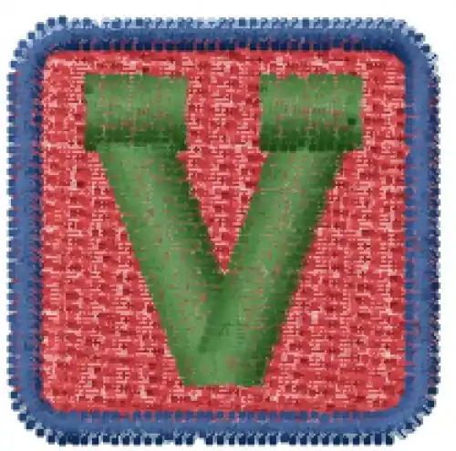Baby Blocks Font V Embroidery Design Warranty Included