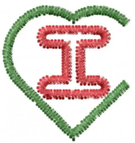 Top Rated Hearts Font I Embroidery Design