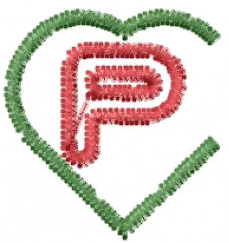 Hearts Font P Embroidery Design Buy Direct