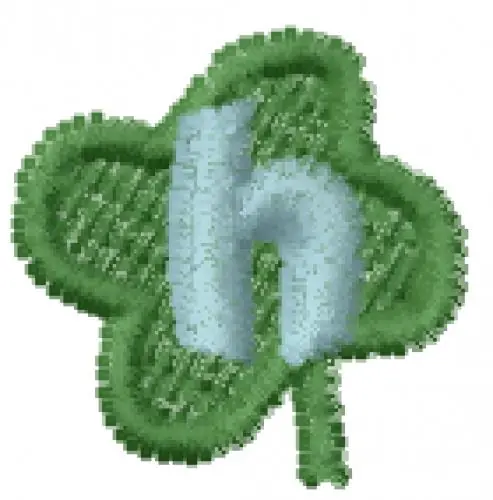 Lucky Clover Font h Embroidery Design One Day Deal