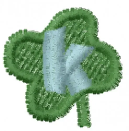 Money Back Guarantee Lucky Clover Font k Embroidery Design