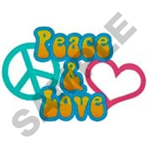 Premium Peace & Love Embroidery Design