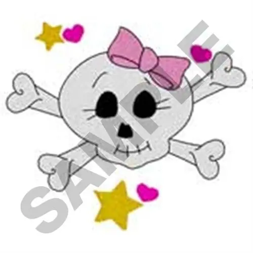 Girl Skull Embroidery Design One Day Deal