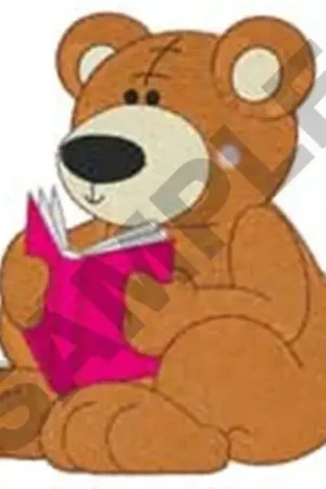 Reading Bear Embroidery Design While Supplies Last