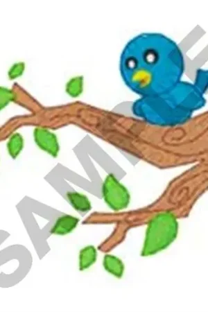 Clearance Perched Blue Bird Embroidery Design