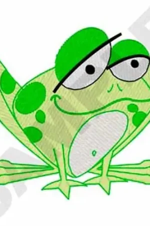 Frog Embroidery Design Premium