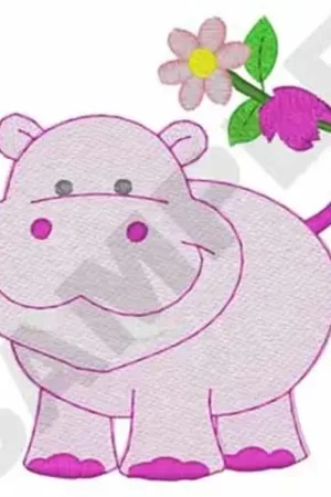 Hippo Embroidery Design Clearance
