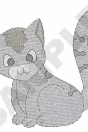 Kitten Embroidery Design Modern
