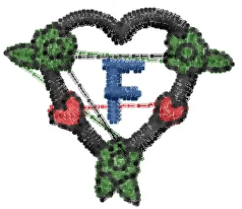 Dark Heart F Embroidery Design Same Day Shipping