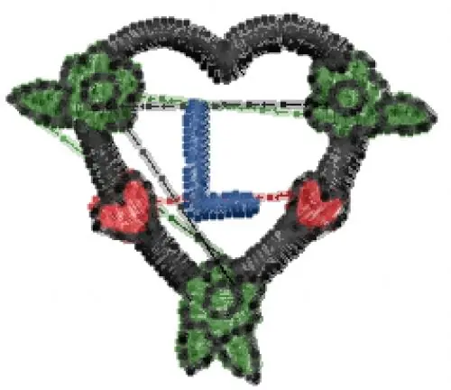 No Minimum Order Dark Heart L Embroidery Design