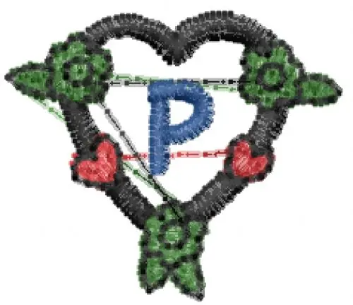 Dark Heart P Embroidery Design Free Shipping