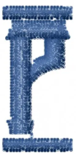 Vanilla Whale Font P Embroidery Design Order Now