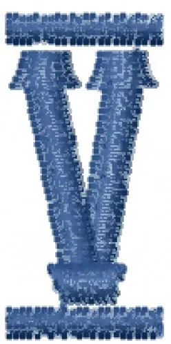 Premium Vanilla Whale Font V Embroidery Design