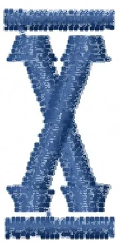 Free Shipping Vanilla Whale Font X Embroidery Design