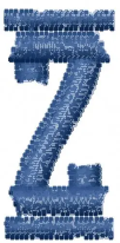 Vanilla Whale Font Z Embroidery Design Discount