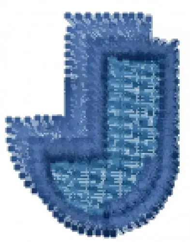 Handmade Crack Man Font J Embroidery Design