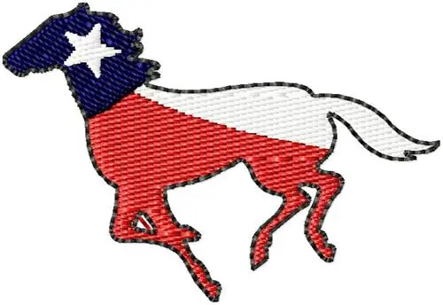 Same Day Shipping Texas Mustang Horse Embroidery Design