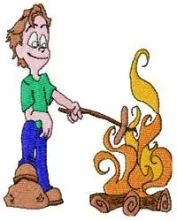 Same Day Shipping Campfire- Hotdog Roast Embroidery Design