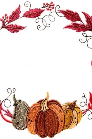 Brand New Autumn Wreath 4 small Embroidery Design