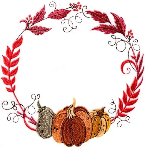 Brand New Autumn Wreath 4 small Embroidery Design