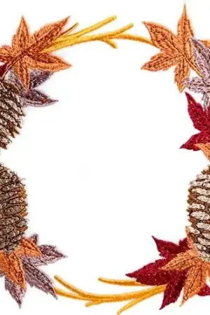 Authentic Pine Cone Wreath Embroidery Design
