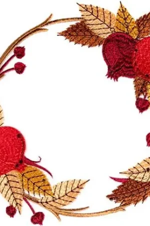 Pomegranate Wreath Embroidery Design Original