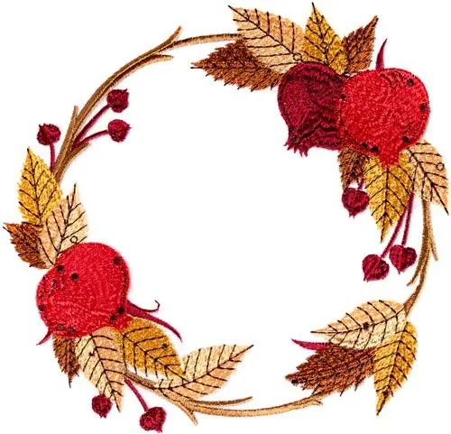 Pomegranate Wreath Embroidery Design Original