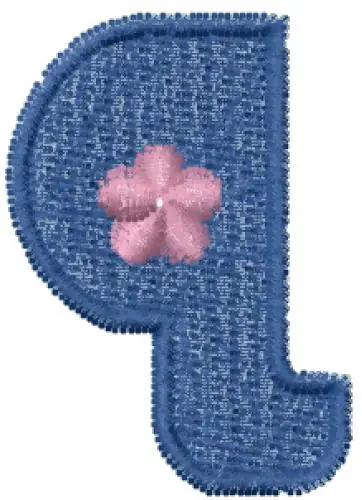 Chick Font q Embroidery Design Original