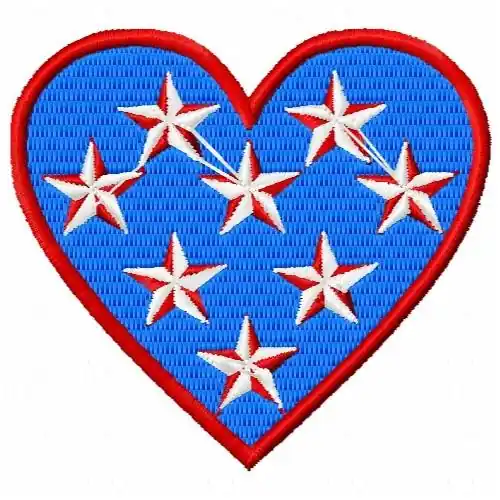 Mega Sale Patriotic Heart Embroidery Design