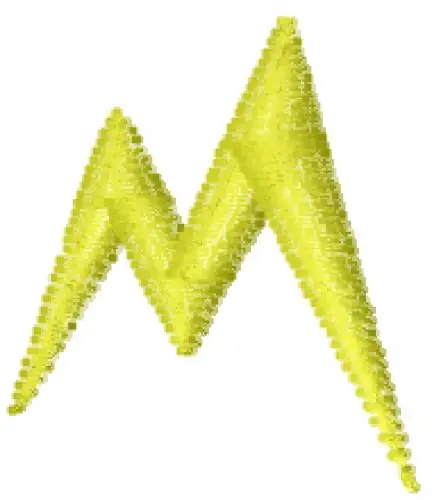 Lightning Bolt Font M Embroidery Design Instant Buy