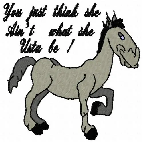 Authentic Old Mare Embroidery Design