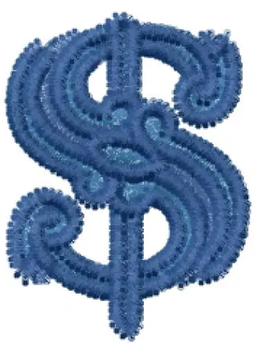 Next Day Delivery Spatz Font Dollar Sign Embroidery Design