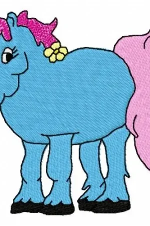 Worldwide Shipping Colorful Pony Embroidery Design