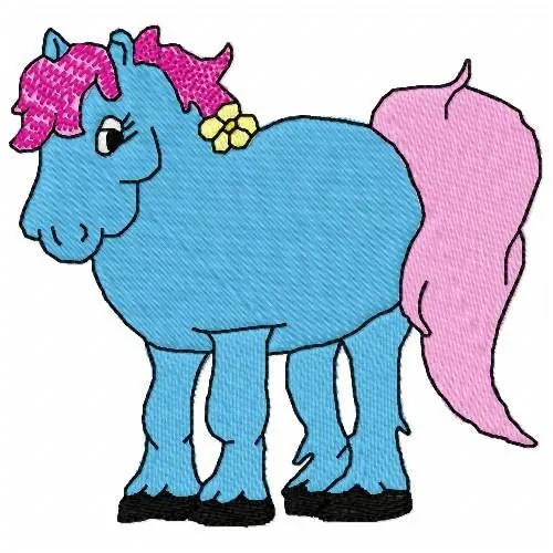 Worldwide Shipping Colorful Pony Embroidery Design