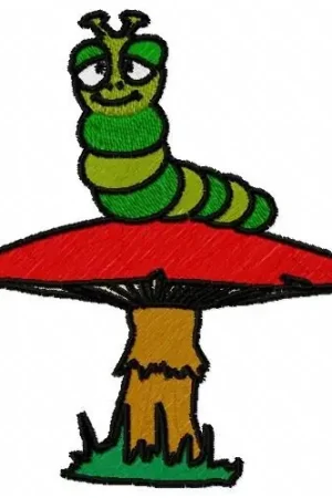 Worm Mushroom Embroidery Design Fresh Stock