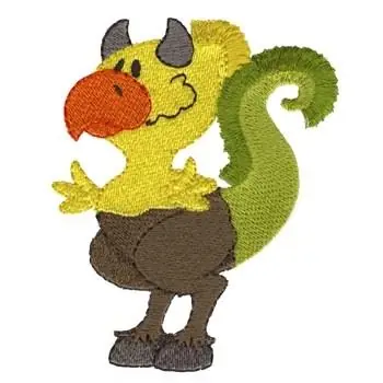 Original Fringe Bird Creature Embroidery Design