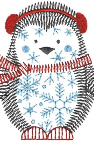 Winter Penguin Embroidery Design Limited Time