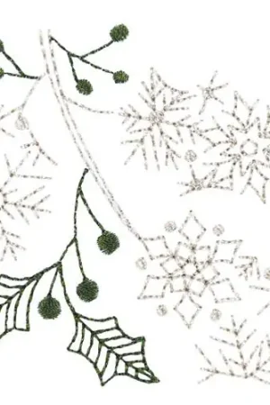 Winter Holly Embroidery Design Same Day Shipping