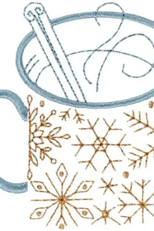 Winter Mug Embroidery Design Authentic