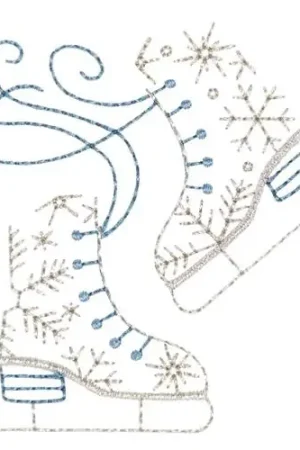 Weekend Sale Winter Skates Embroidery Design