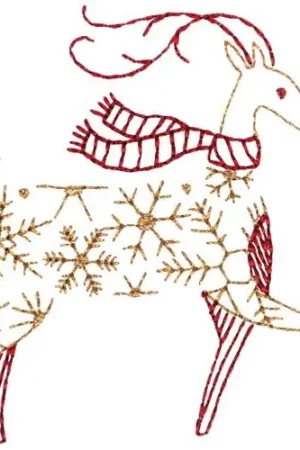 Winter Reindeer Embroidery Design Express Delivery