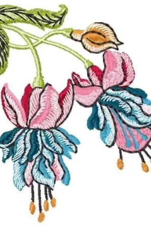 Order Now Fuchsia Blooms Embroidery Design