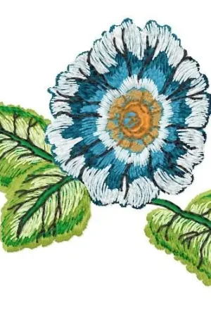 No Minimum Order Blue Flower Embroidery Design