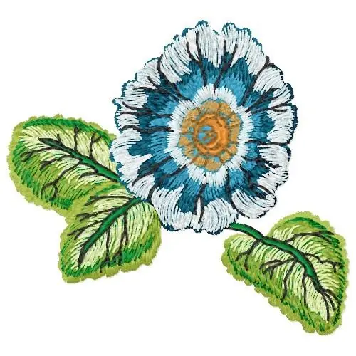 No Minimum Order Blue Flower Embroidery Design